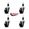 Service Caster 3'' Soft Rubber Wheel Swivel 1-3/8'' Expanding Stem Caster Set, 4PK SCC-EX20S314-SRS-138-4 - alternate 2